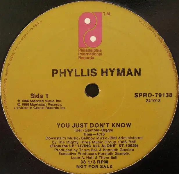 PHYLLIS HYMAN / YOU JUST DON'T KNOWΥʥ쥳ɥ㥱å ()
