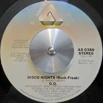 G.Q. / DISCO NIGHTS (ROCK-FREAK)  BOOGIE OOGIE OOGIEΥʥ쥳ɥ㥱å ()