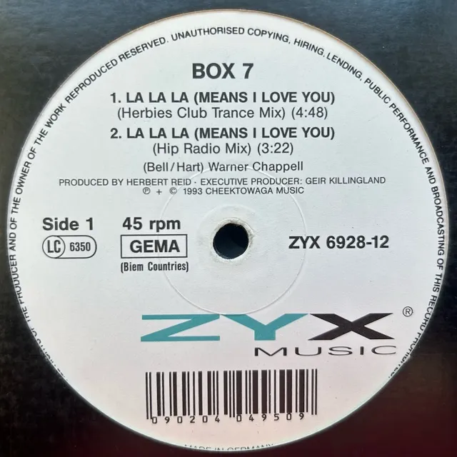 BOX 7 / LA LA LA (MEANS I LOVE YOU)Υʥ쥳ɥ㥱å ()