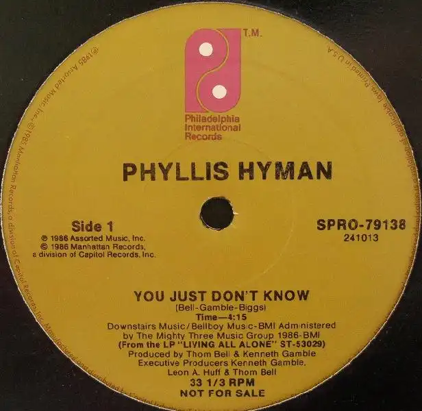 PHYLLIS HYMAN / YOU JUST DON'T KNOW