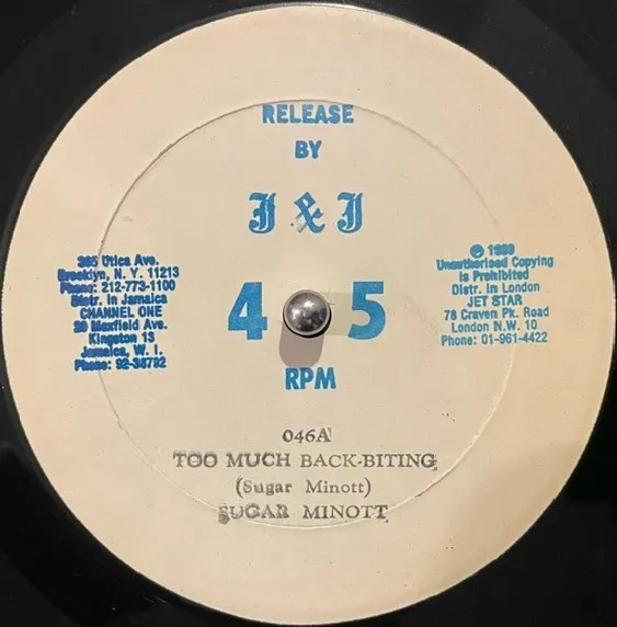 SUGAR MINOTT / TOO MUCH BACK-BITING