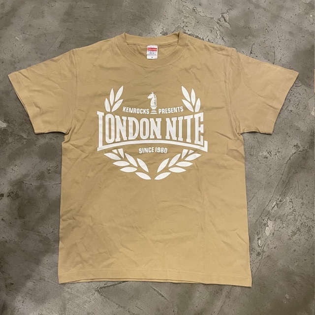 LONDON NITE LEAF CROWN T-SHIRTS 2024 LIGHT BEIGE  M SIZE