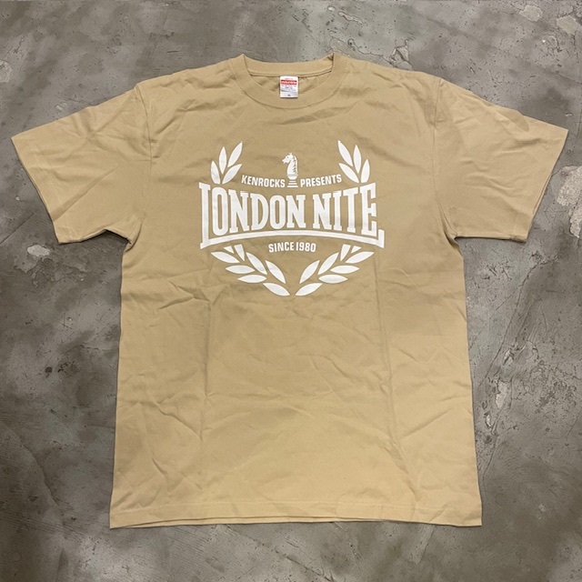 LONDON NITE LEAF CROWN T-SHIRTS 2024 LIGHT BEIGE  XL SIZE