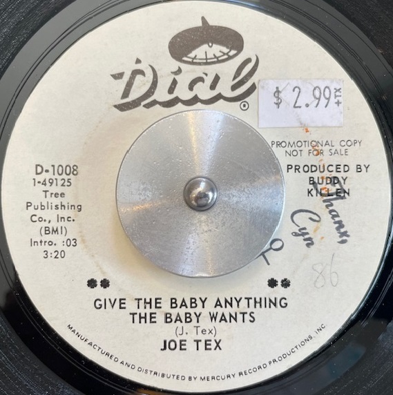 JOE TEX / GIVE THE BABY ANYTHING THE BABY WANTS ／ TAKIN' A CHANCE 