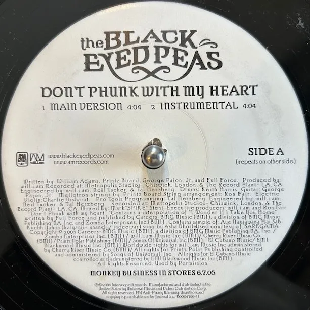 BLACK EYED PEAS / DON'T PHUNK WITH MY HEART