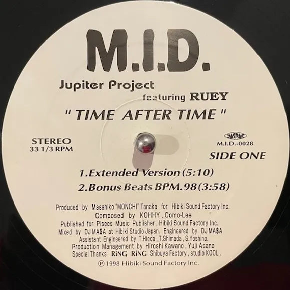 JUPITER PROJECT FEATURING RUEY / TIME AFTER TIME