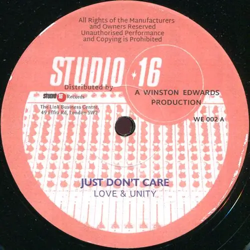 【レコード予約】 LOVE & UNITY / I JUST DON'T CARE (REISSUE)