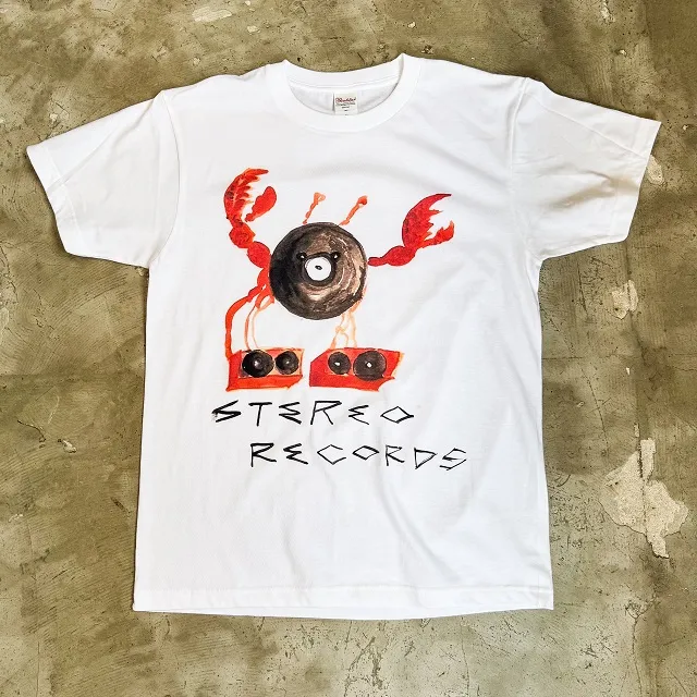 STEREO RECORDS T-SHIRTS レコガニティー WHITE M SIZE (design by RIKI HIDAKA) 