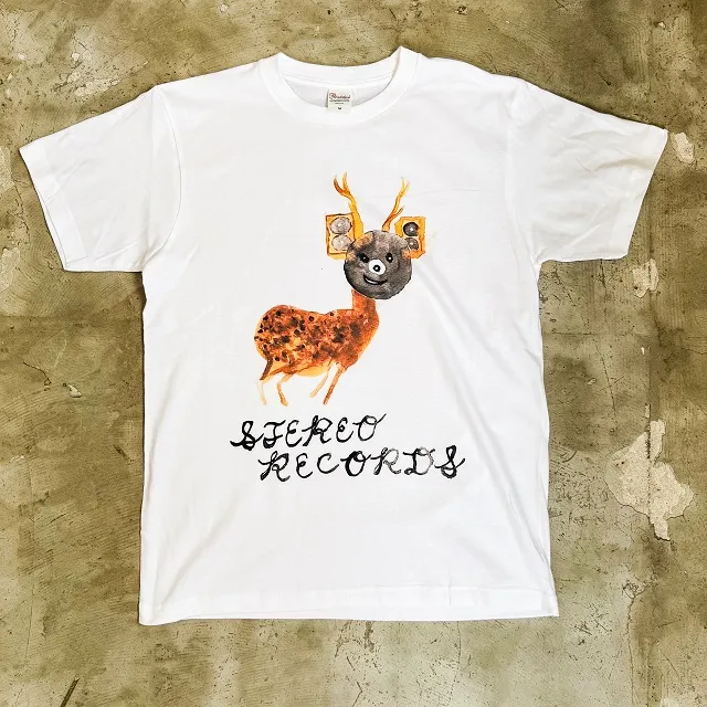 STEREO RECORDS T-SHIRTS レコジカティー WHITE S SIZE (design by RIKI HIDAKA)