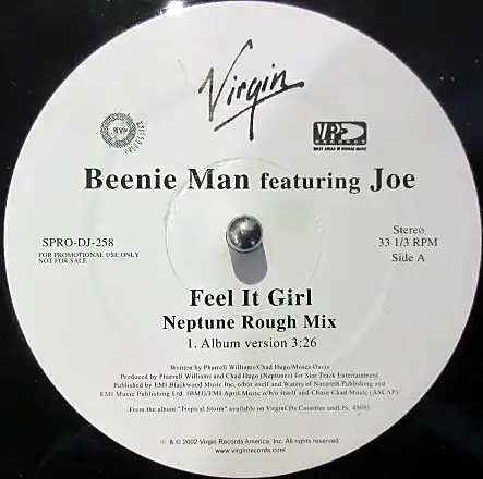 BEENIE MAN FEATURING JOE / FEEL IT GIRL