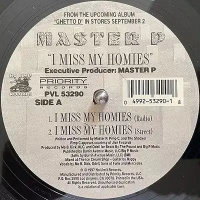 MASTER P / I MISS MY HOMIESΥʥ쥳ɥ㥱å ()