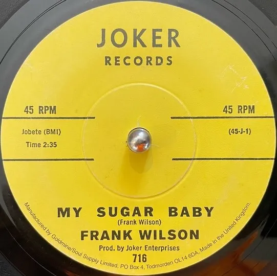 FRANK WILSON / MY SUGAR BABYΥʥ쥳ɥ㥱å ()