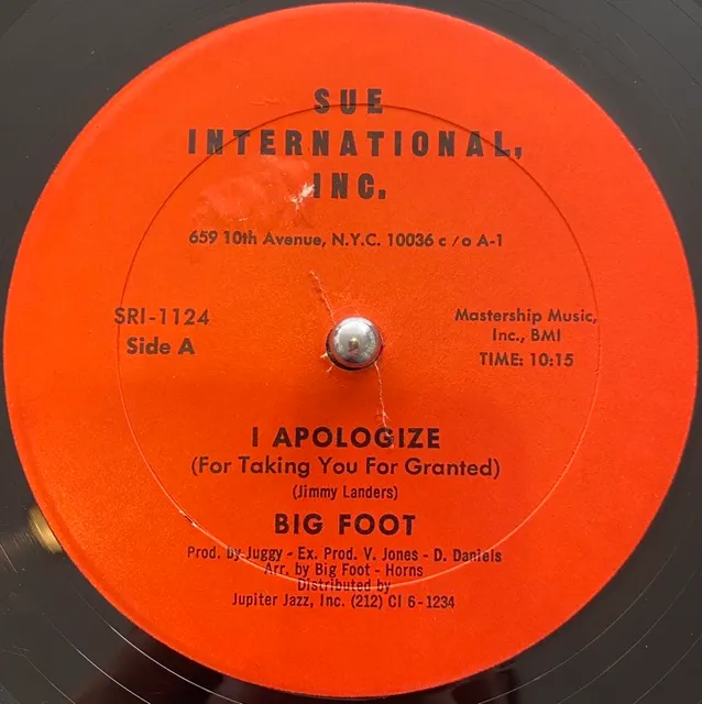 BIG FOOT / I APOLOGIZE (FOR TAKING YOU FOR GRANTED)Υʥ쥳ɥ㥱å ()
