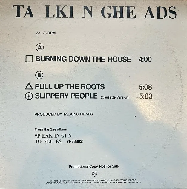 TALKING HEADS / BURNING DOWN THE HOUSE