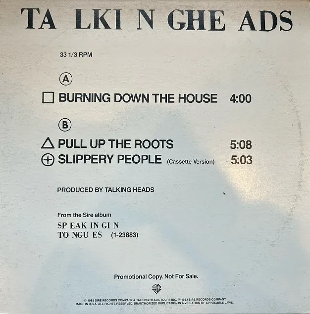 TALKING HEADS / BURNING DOWN THE HOUSEΥʥ쥳ɥ㥱å ()