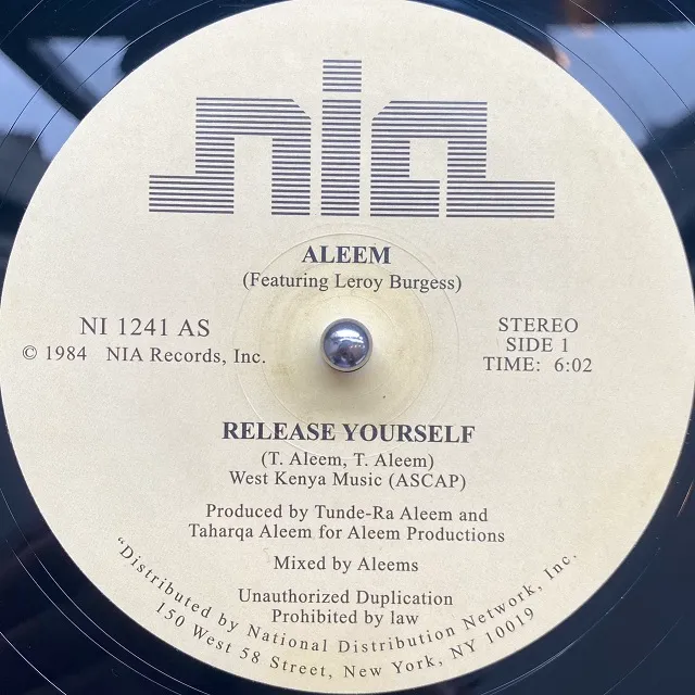 ALEEM FEATURING LEROY BURGESS / RELEASE YOURSELF