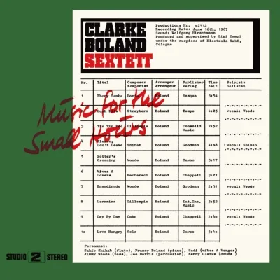 CLARKE-BOLAND SEXTETT / MUSIC FOR THE SMALL HOURS (REISSUE)