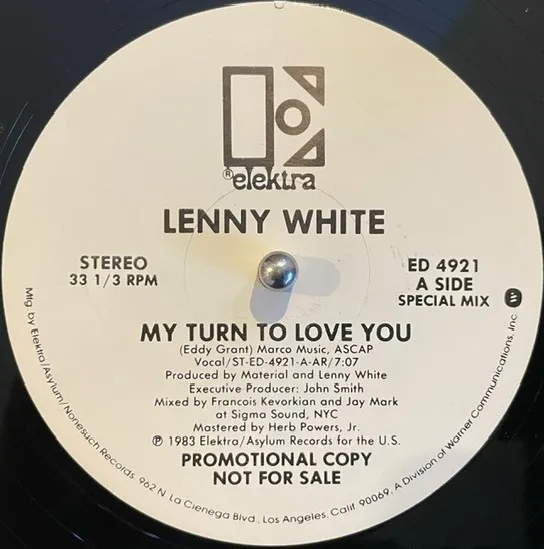 LENNY WHITE / MY TURN TO LOVE YOU (PROMO WHITE LABEL)