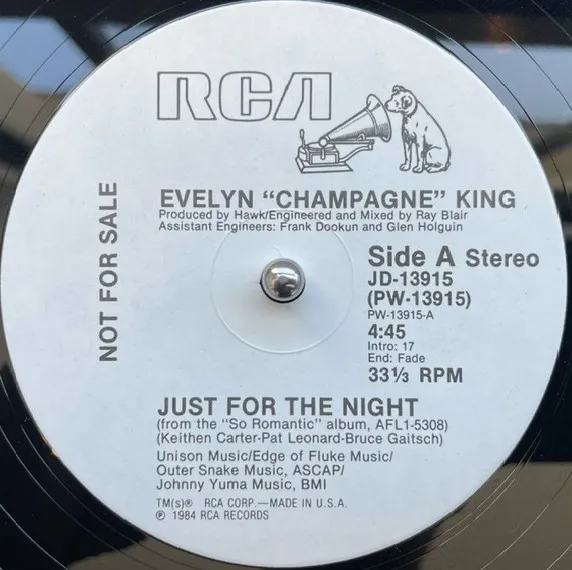 EVELYN KING / JUST FOR THE NIGHT (PROMO WHITE LABEL)