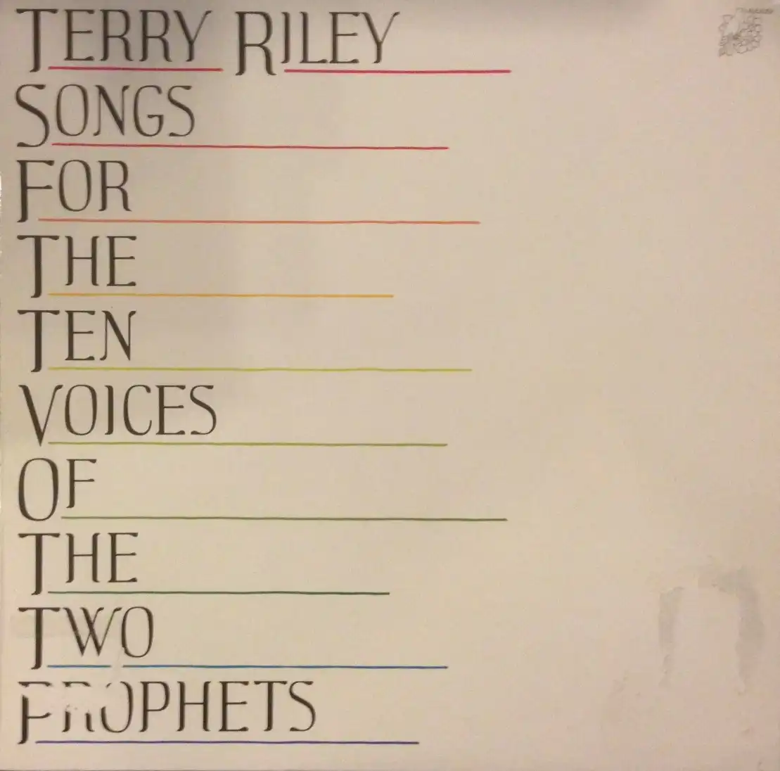 TERRY RILEY / SONGS FOR THE TEN VOICES OF THE TWO PROPHETSΥʥ쥳ɥ㥱å ()