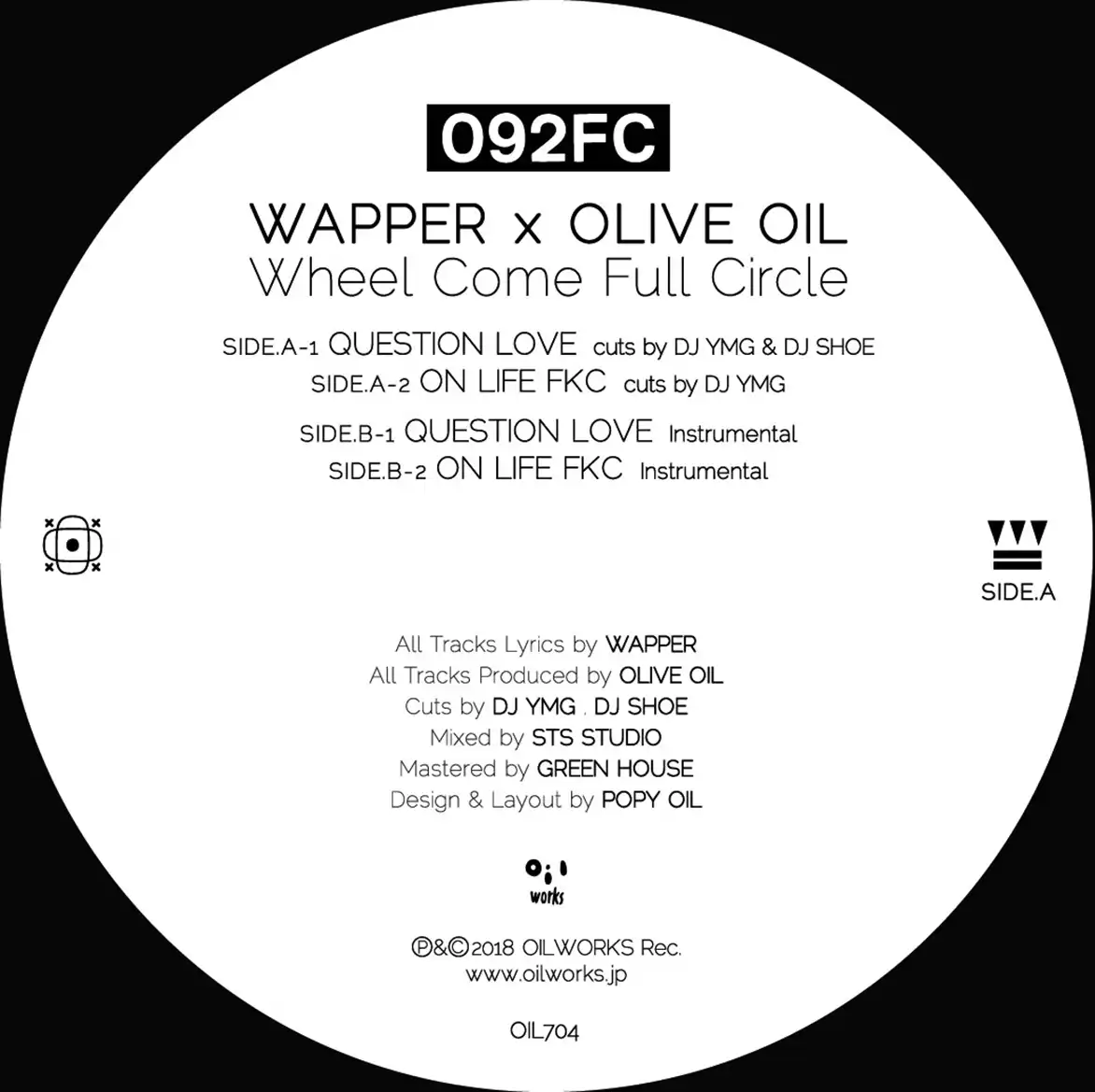 092FC [WAPPER x OLIVE OIL] / QUESTION LOVE ／ ON LIFE FKC 