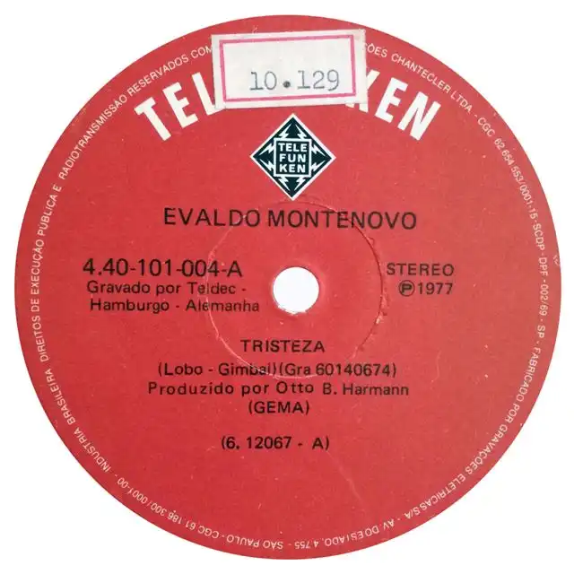 EVALDO MONTENOVO ‎/ TRISTEZAΥʥ쥳ɥ㥱å ()