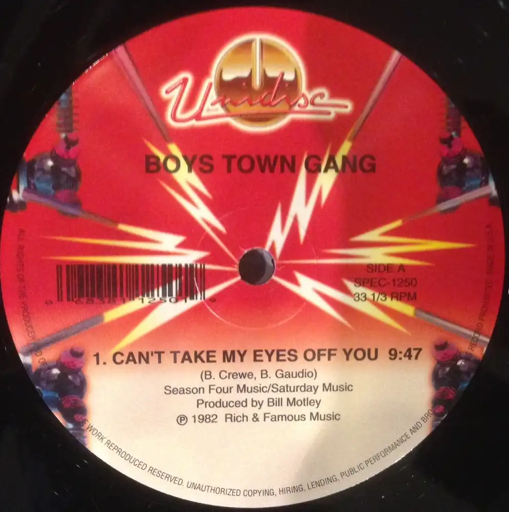 BOYS TOWN GANG CAN'T TAKE MY EYES OFF YOU [12Inch SPEC-1250]：DANCE  CLASSICS：アナログレコード専門通販のSTEREO RECORDS