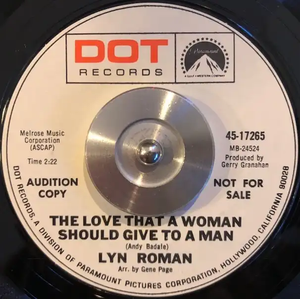 LYN ROMAN / LOVE THAT A WOMAN SHOULD GIVE TO A MAN
