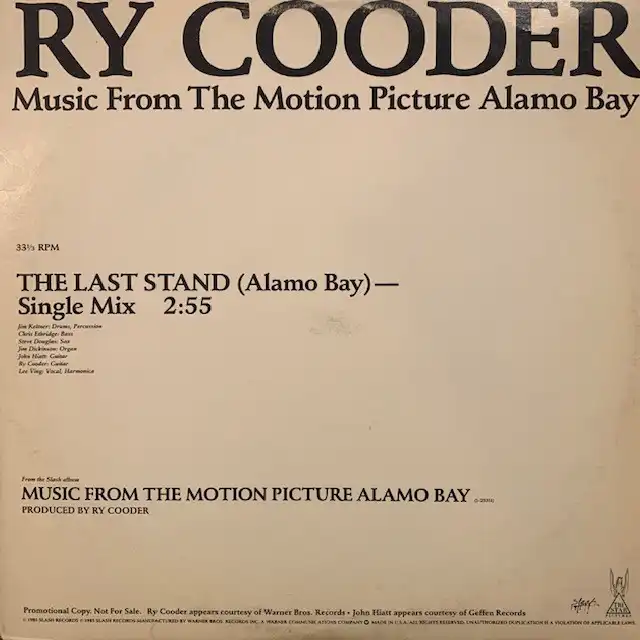 RY COODER / LAST STAND (ALAMO BAY)