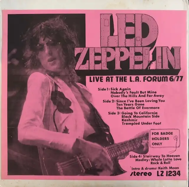 LED ZEPPELIN / LIVE AT THE L.A. FORUM 6/77のアナログレコードジャケット (準備中)