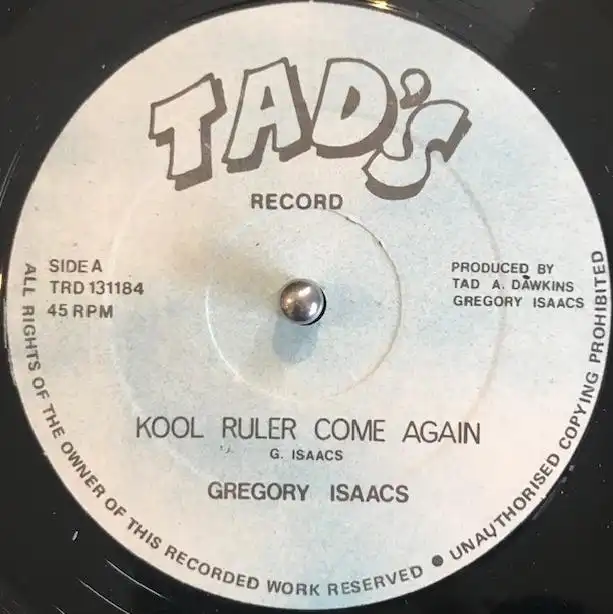 GREGORY ISAACS ‎/ KOOL RULER COME AGAIN