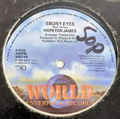 HOPETON JAMES ‎/ EBONY EYES