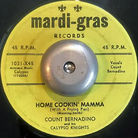 COUNT BERNADINO AND HIS CALYPSO KNIGHTS ‎/ HOME COOKIN' MAMMA10 RUM BOTTLE