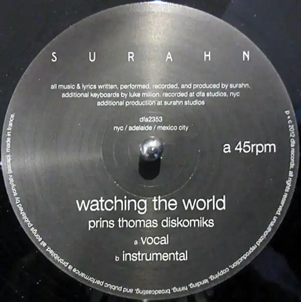 SURAHN / WATCHING THE WORLD (PRINS THOMAS DISKO)Υʥ쥳ɥ㥱å ()