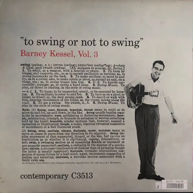 BARNEY KESSEL / VOL. 3, TO SWING OR NOT TO SWINGΥʥ쥳ɥ㥱å ()