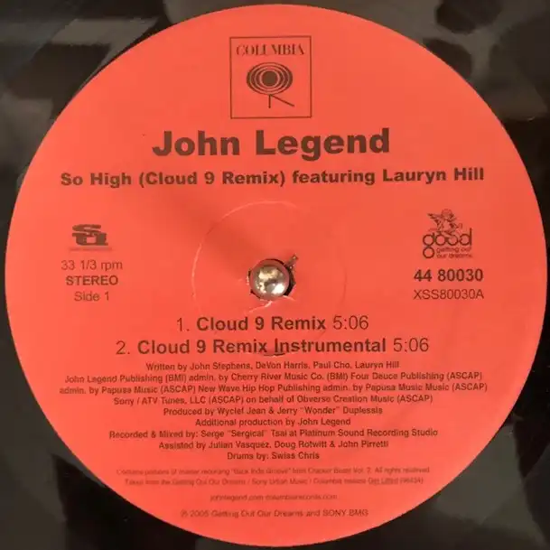 JOHN LEGEND / SO HIGH (CLOUD 9 REMIX) FEATURING LAURYN HILL 
