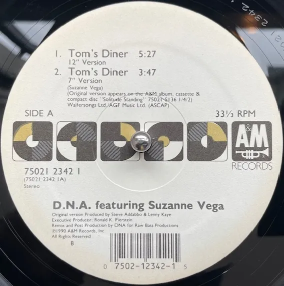 D.N.A. FEAT SUZANNE VEGA / TOM'S DINERのアナログレコードジャケット (準備中)