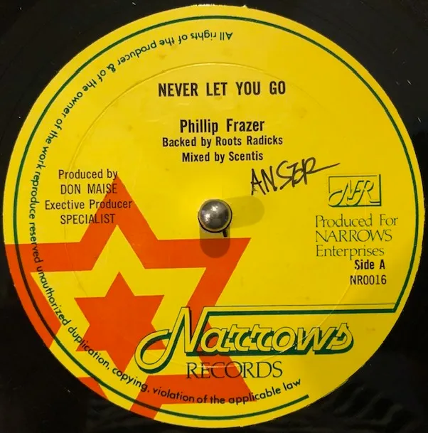 PHILLIP FRAZIER  RANKING TOYAN / NEVER LET YOU GO  TRACKS AND SACKS