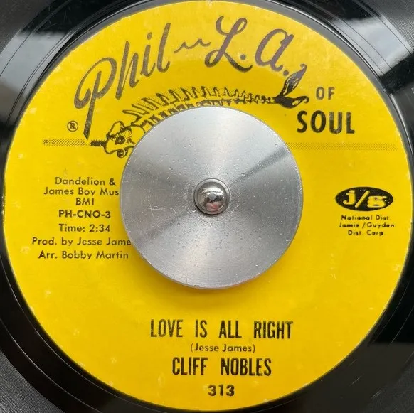 CLIFF NOBLES / LOVE IS ALL RIGHT  HORSE