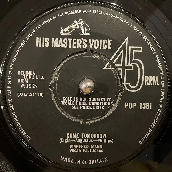 MANFRED MANN / COME TOMORROW ／ WHAT DID I DO WRONG ?