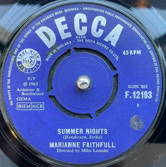 MARIANNE FAITHFULL / SUMMER NIGHTS