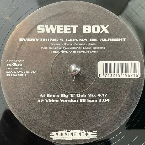 eskortere udbrud partikel SWEET BOX / EVERYTHING'S GONNA BE ALRIGHT [12inch -  74321519671]：R&B：アナログレコード専門通販のSTEREO RECORDS